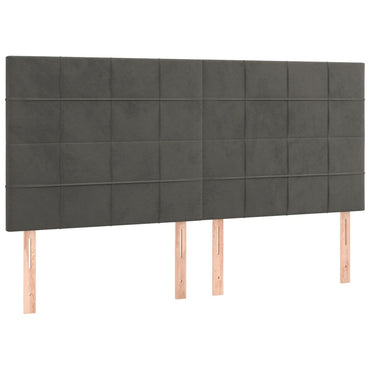 vidaXL Kopfteil Dunkelgrau 200 x 5 x 118/128 cm Samt