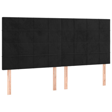 vidaXL Tête de lit Noir 200 x 5 x 118/128 cm Velours