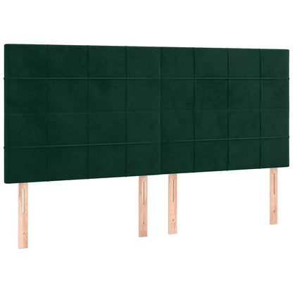 vidaXL Tête de lit vert foncé 200 x 5 x 118/128 cm Velours