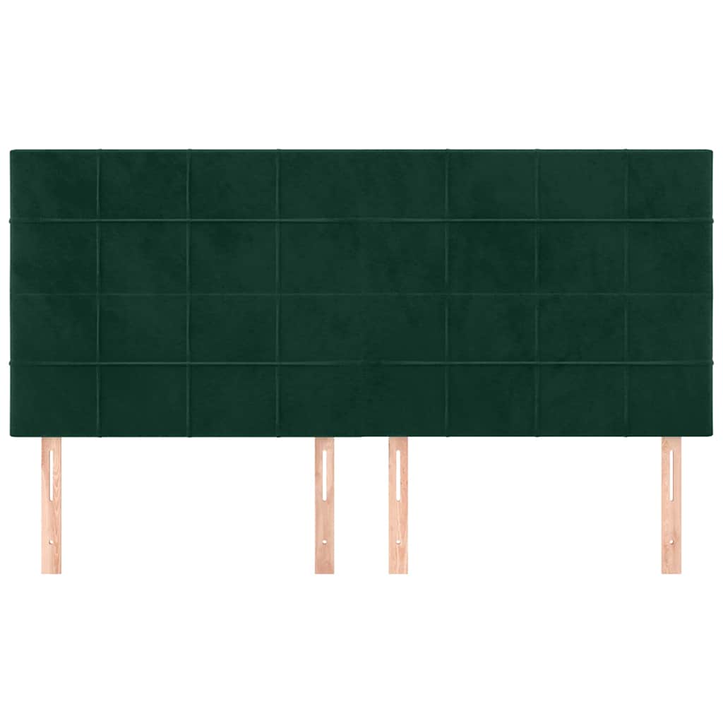 vidaXL Tête de lit vert foncé 200 x 5 x 118/128 cm Velours