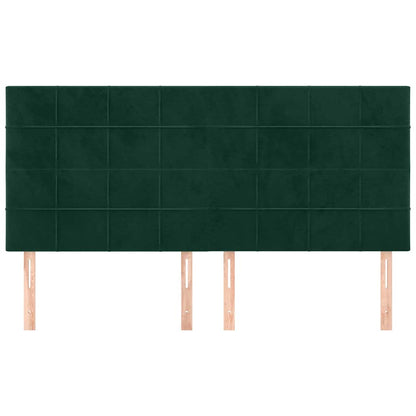 vidaXL Tête de lit vert foncé 200 x 5 x 118/128 cm Velours
