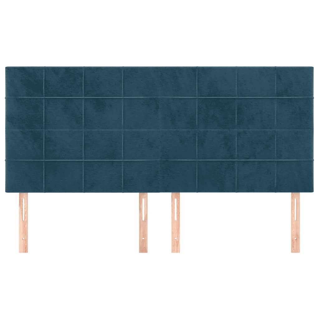 vidaXL Tête de lit bleu foncé 200 x 5 x 118/128 cm Velours
