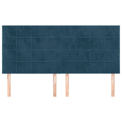 vidaXL Tête de lit bleu foncé 200 x 5 x 118/128 cm Velours