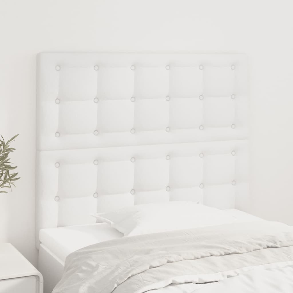 vidaXL Kopfteil Weiß 80x5x118/128 cm Kunstleder