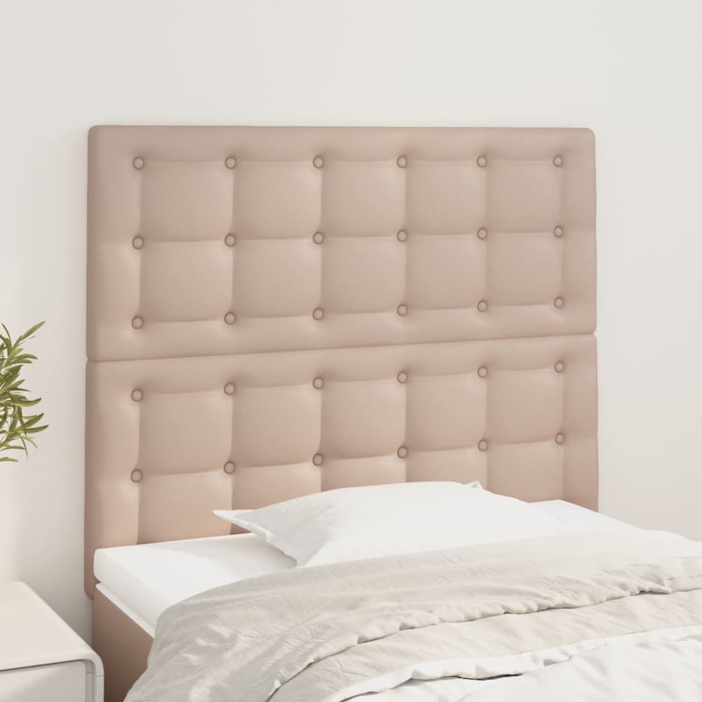 vidaXL Kopfteil Cappuccino 80x5x118/128 cm Kunstleder