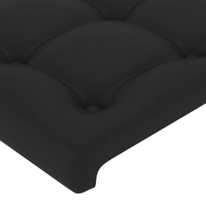 vidaXL Kopfteil Schwarz 90x5x118/128 cm Kunstleder