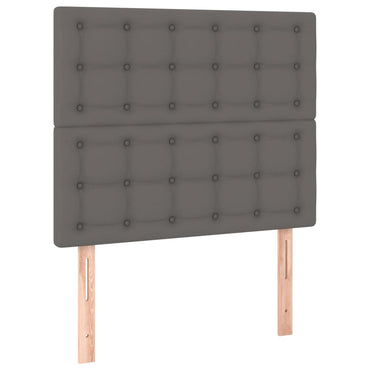 vidaXL Kopfteil Grau 90x5x118/128 cm Kunstleder