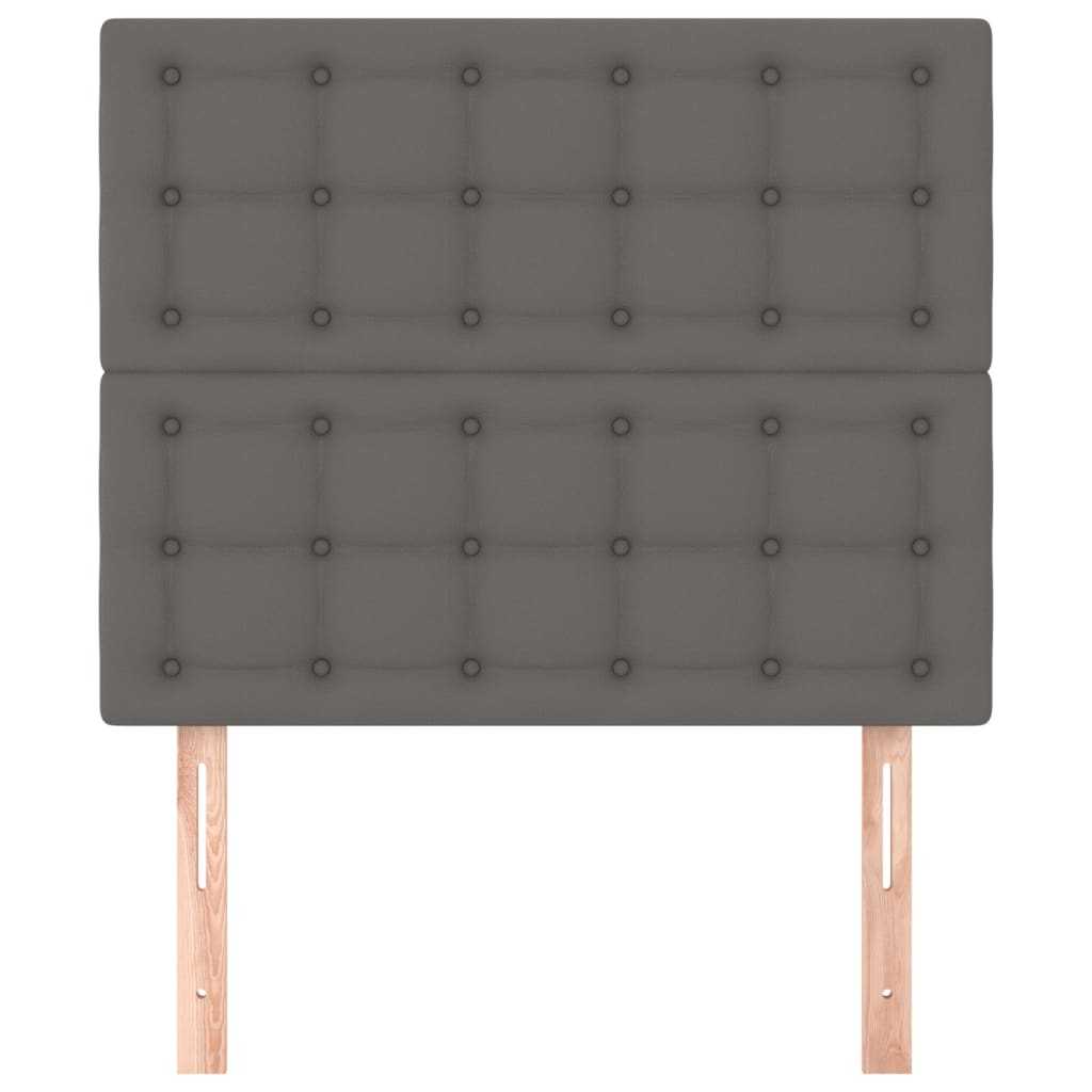 vidaXL Kopfteil Grau 100x5x118/128 cm Kunstleder