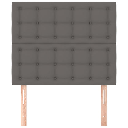vidaXL Kopfteil Grau 100x5x118/128 cm Kunstleder