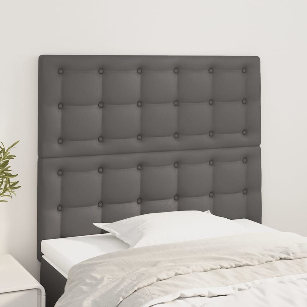 vidaXL Kopfteil Grau 100x5x118/128 cm Kunstleder