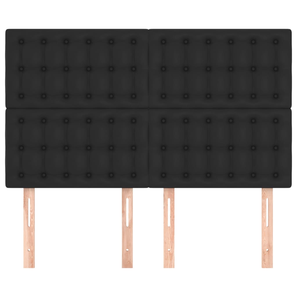 vidaXL Kopfteil Schwarz 144x5x118/128 cm Kunstleder