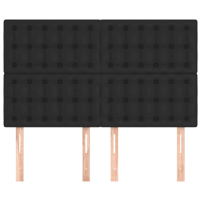 vidaXL Kopfteil Schwarz 144x5x118/128 cm Kunstleder