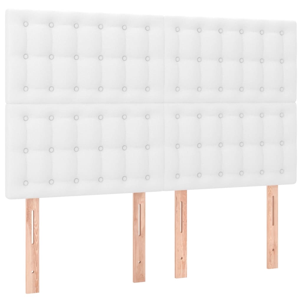 vidaXL Kopfteil Weiß 144x5x118/128 cm Kunstleder