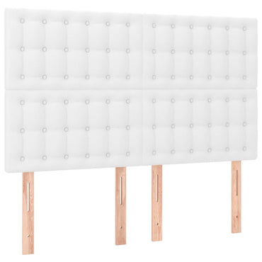 vidaXL Kopfteil Weiß 144x5x118/128 cm Kunstleder