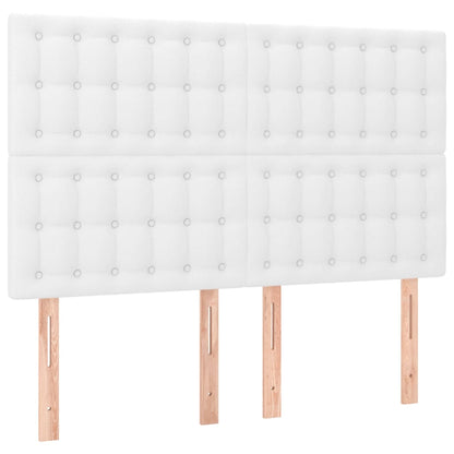 vidaXL Kopfteil Weiß 144x5x118/128 cm Kunstleder