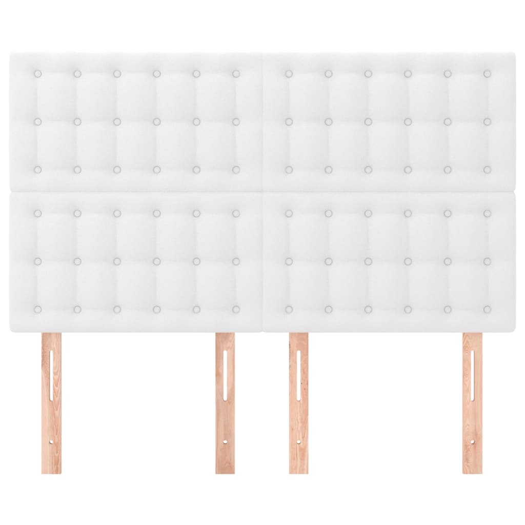 vidaXL Kopfteil Weiß 144x5x118/128 cm Kunstleder