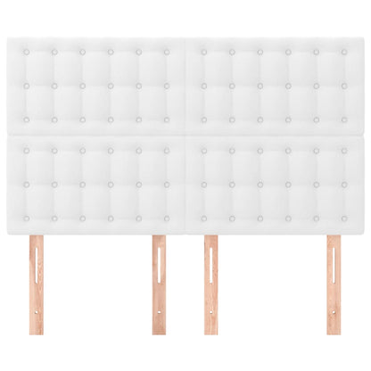 vidaXL Kopfteil Weiß 144x5x118/128 cm Kunstleder