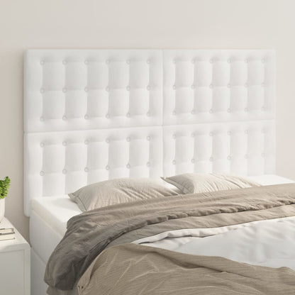 vidaXL Kopfteil Weiß 144x5x118/128 cm Kunstleder