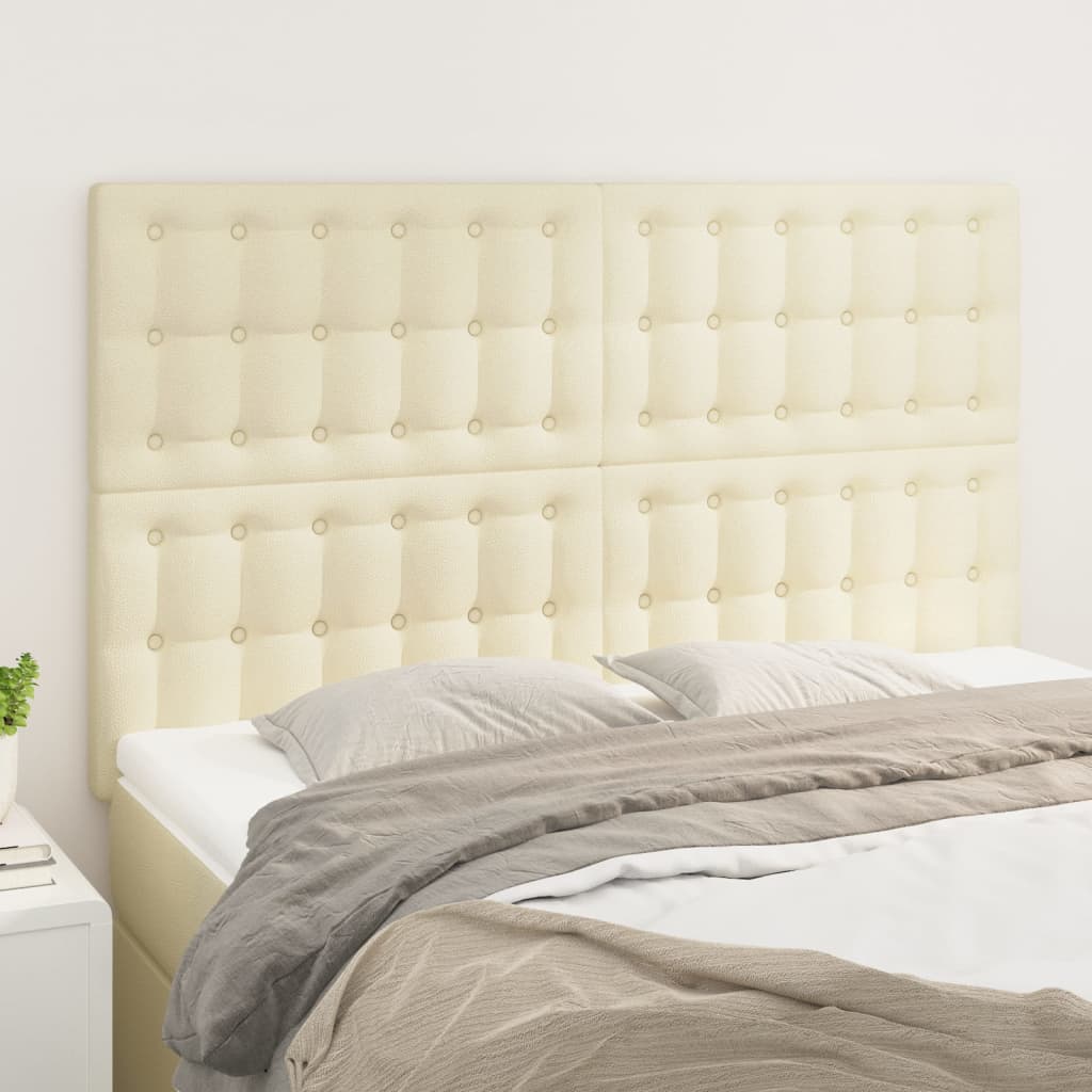vidaXL Kopfteil Creme 144x5x118/128 cm Kunstleder