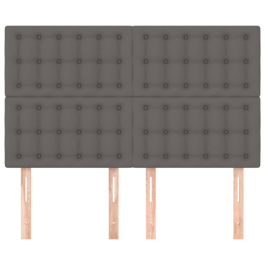 vidaXL Kopfteil Grau 144x5x118/128 cm Kunstleder