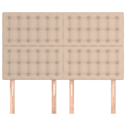 vidaXL Kopfteil Cappuccino 144x5x118/128 cm Kunstleder