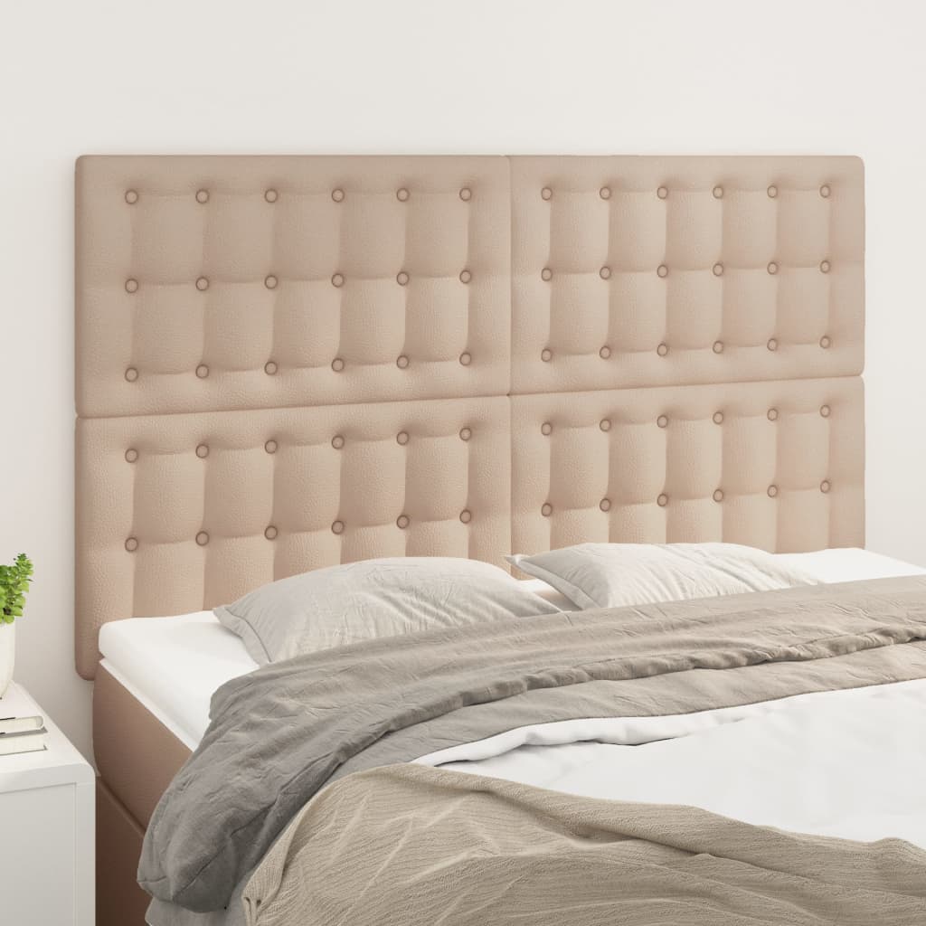 vidaXL Kopfteil Cappuccino 144x5x118/128 cm Kunstleder