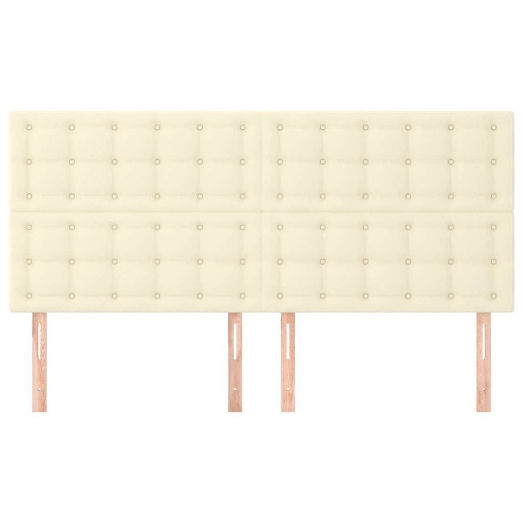 vidaXL Kopfteil Creme 160x5x118/128 cm Kunstleder