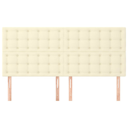 vidaXL Kopfteil Creme 160x5x118/128 cm Kunstleder