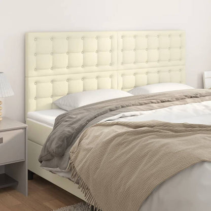 vidaXL Kopfteil Creme 160x5x118/128 cm Kunstleder
