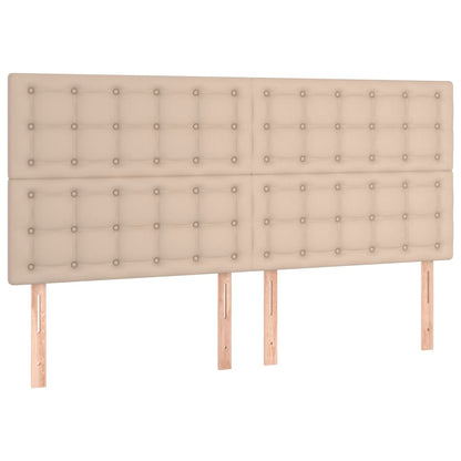 vidaXL Kopfteil Cappuccino 160x5x118/128 cm Kunstleder