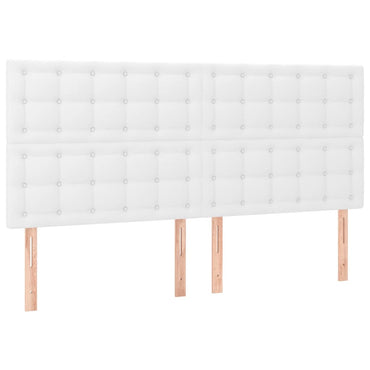 vidaXL Kopfteil Weiß 180x5x118/128 cm Kunstleder