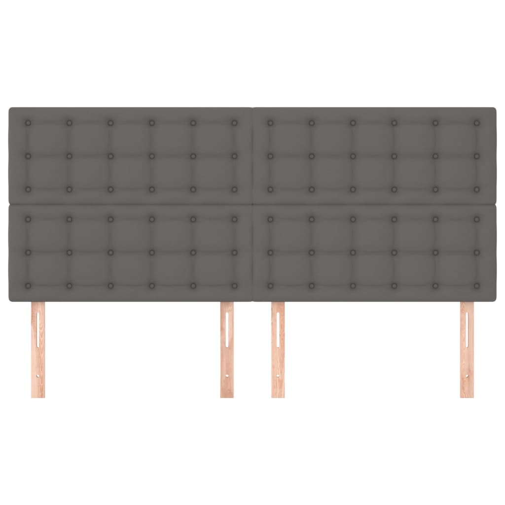 vidaXL Kopfteil Grau 180x5x118/128 cm Kunstleder
