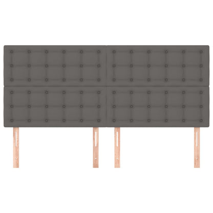vidaXL Kopfteil Grau 180x5x118/128 cm Kunstleder
