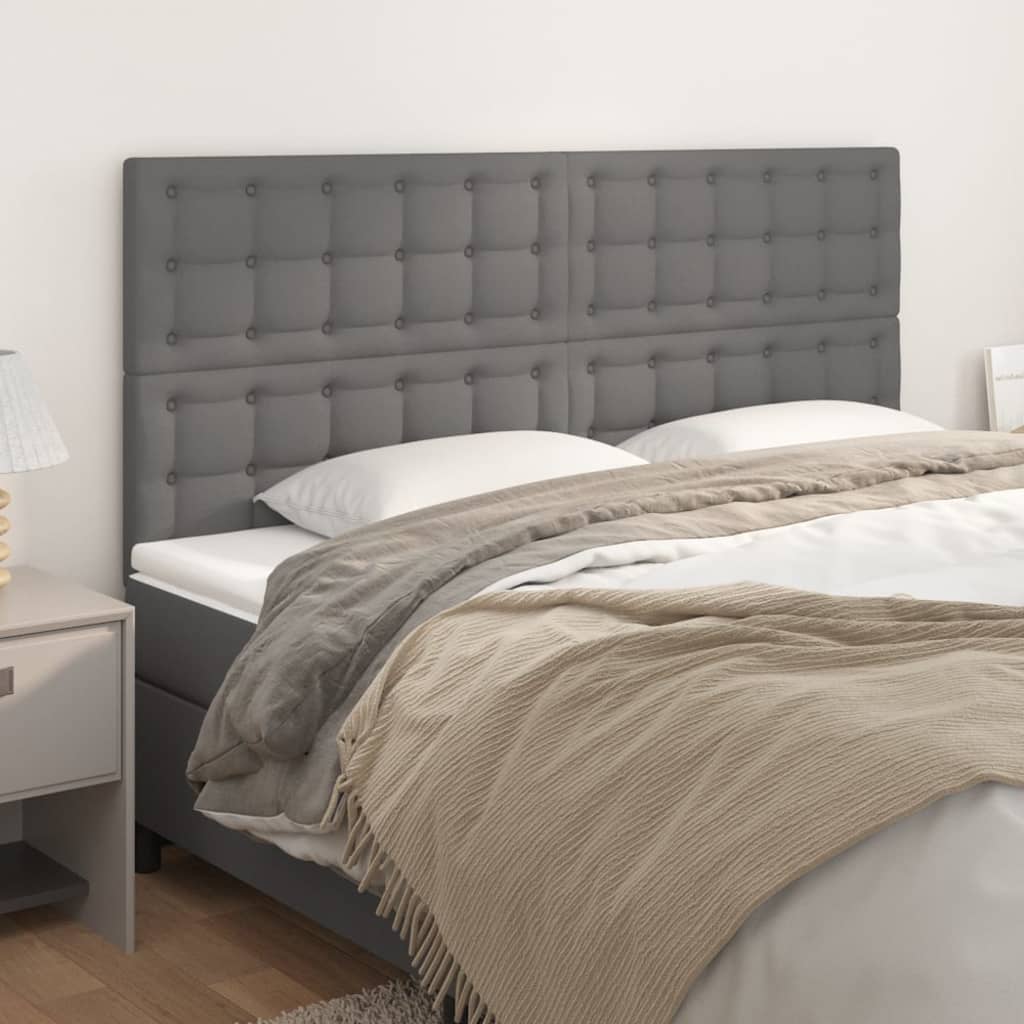 vidaXL Kopfteil Grau 180x5x118/128 cm Kunstleder