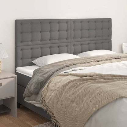vidaXL Kopfteil Grau 180x5x118/128 cm Kunstleder