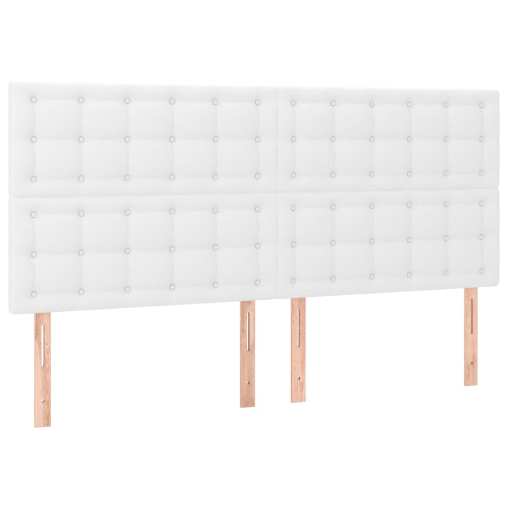 vidaXL Kopfteil Weiß 200x5x118/128 cm Kunstleder