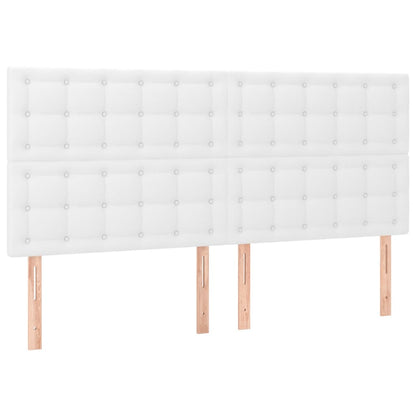 vidaXL Kopfteil Weiß 200x5x118/128 cm Kunstleder