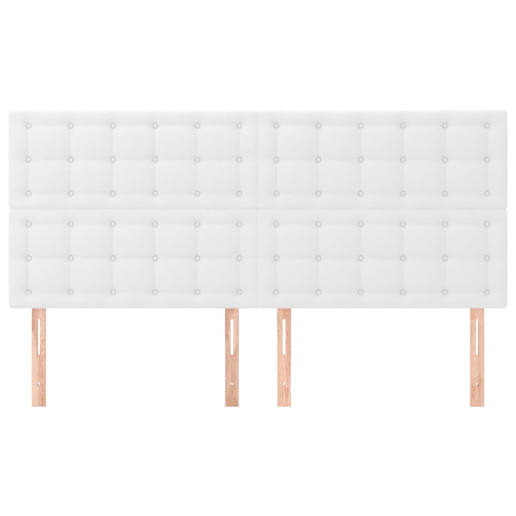 vidaXL Kopfteil Weiß 200x5x118/128 cm Kunstleder