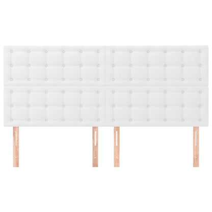 vidaXL Kopfteil Weiß 200x5x118/128 cm Kunstleder