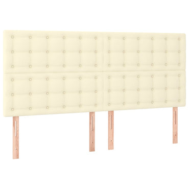 vidaXL Kopfteil Creme 200x5x118/128 cm Kunstleder