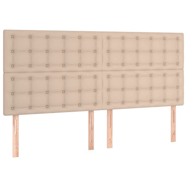 vidaXL Kopfteil Cappuccino 200x5x118/128 cm Kunstleder