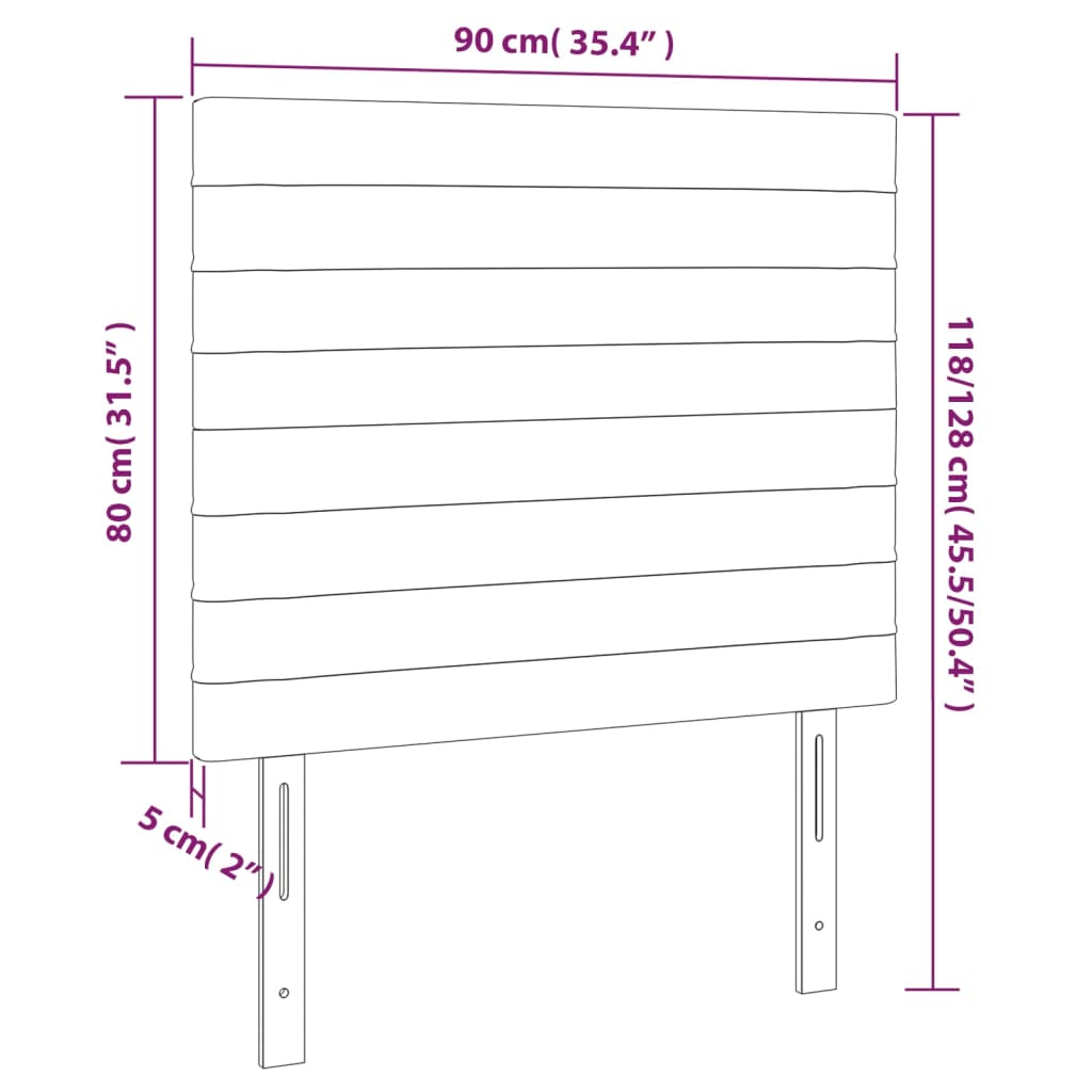 vidaXL Kopfteil Taupe 90x5x118/128 cm Stoff