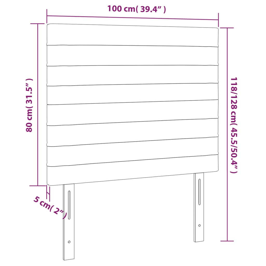 vidaXL Kopfteil Dunkelgrau 100 x 5 x 118/128 cm Stoff