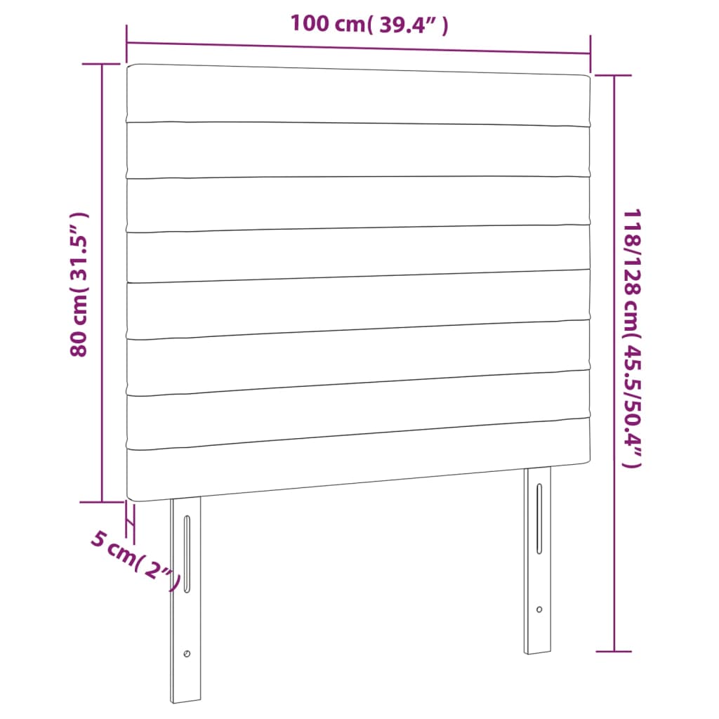 vidaXL Kopfteil Dunkelbraun 100 x 5 x 118/128 cm Stoff