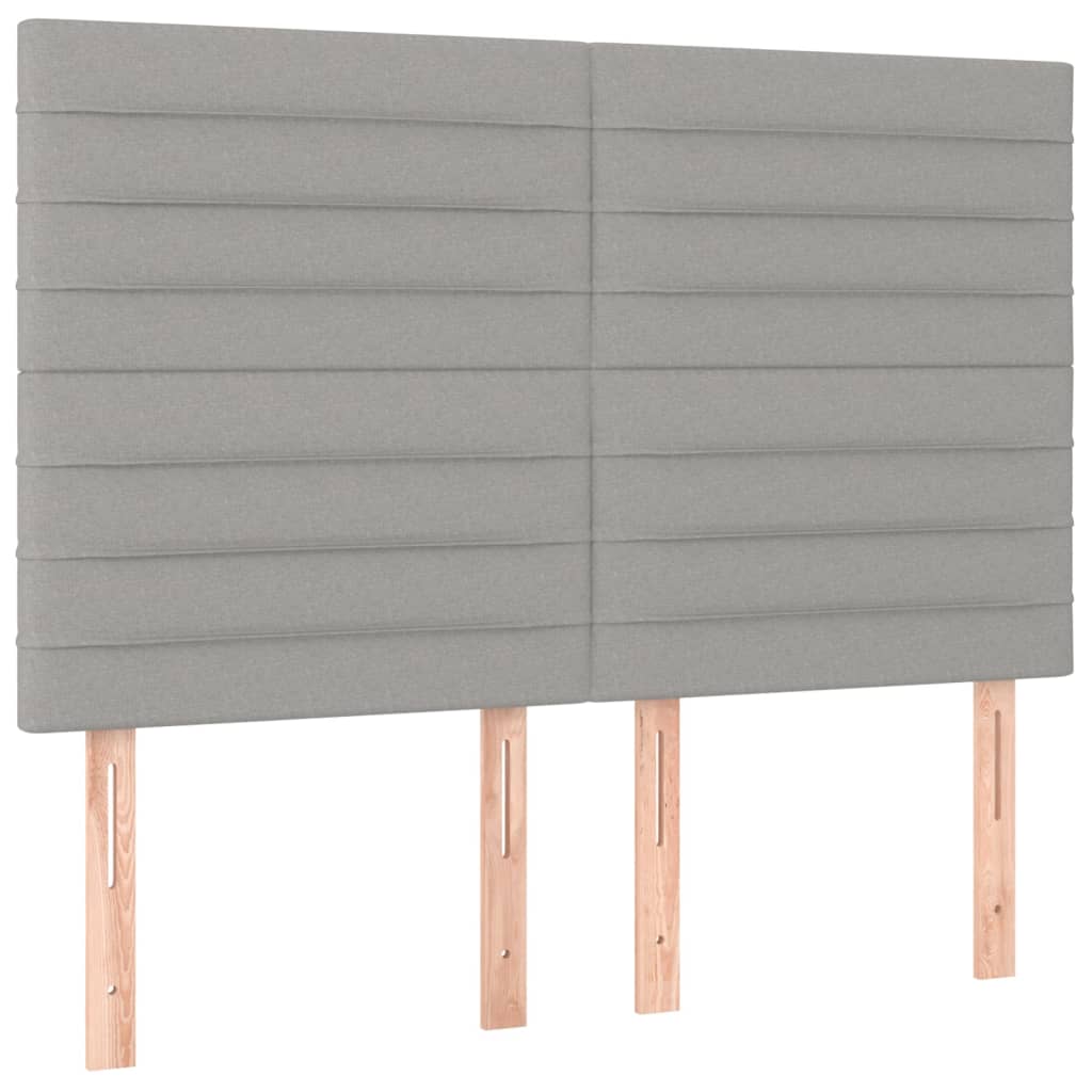 vidaXL Kopfteil Hellgrau 144x5x118/128 cm Stoff