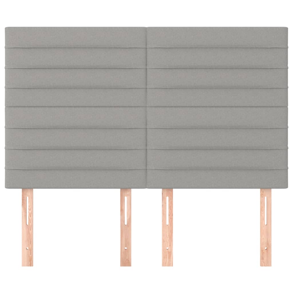 vidaXL Kopfteil Hellgrau 144x5x118/128 cm Stoff
