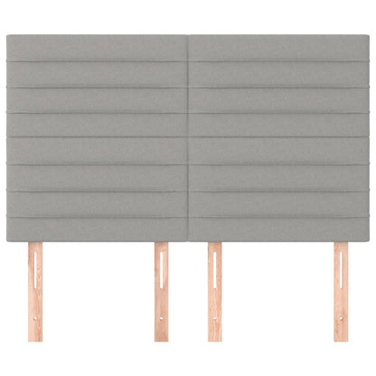 vidaXL Kopfteil Hellgrau 144x5x118/128 cm Stoff