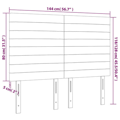 vidaXL Kopfteil Hellgrau 144x5x118/128 cm Stoff