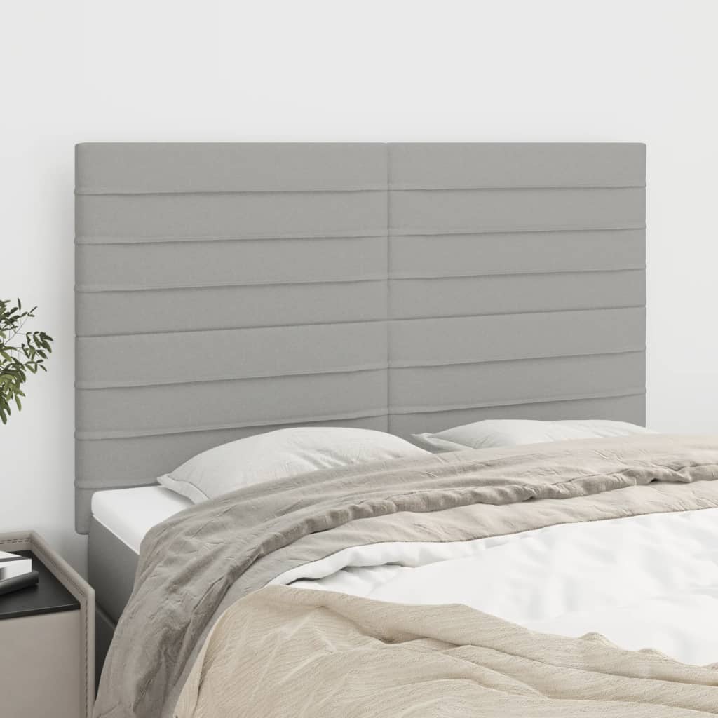 vidaXL Kopfteil Hellgrau 144x5x118/128 cm Stoff