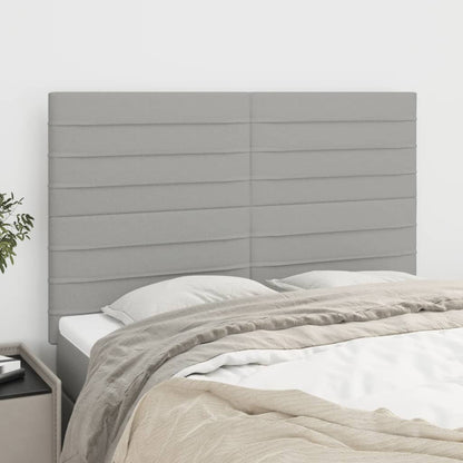 vidaXL Kopfteil Hellgrau 144x5x118/128 cm Stoff